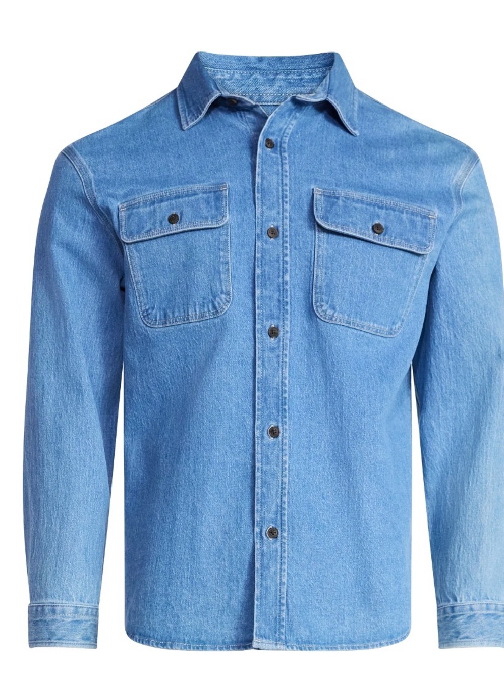 Men's Light Blue Denim Shirt Jacket - Classic Workshirt